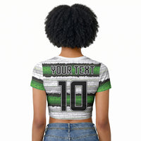 Custom Zimbabwe Rugby Raglan Cropped T shirt Geometric Chevron Wall Motif Stripes Style