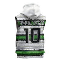 Custom Zimbabwe Rugby Sleeveless Hoodie Geometric Chevron Wall Motif Stripes Style