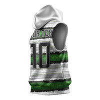 Custom Zimbabwe Rugby Sleeveless Hoodie Geometric Chevron Wall Motif Stripes Style