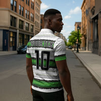 Custom Zimbabwe Rugby Zipper Polo Shirt Geometric Chevron Wall Motif Stripes Style