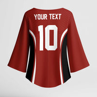 Custom Japan Volleyball Kimono Sleeve Blouse Sporty Style Red Color