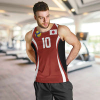 Custom Japan Volleyball Men Tank Top Sporty Style Red Color