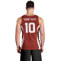 Custom Japan Volleyball Men Tank Top Sporty Style Red Color