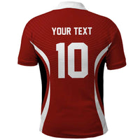 Custom Japan Volleyball Polo Shirt Sporty Style Red Color