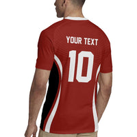 Custom Japan Volleyball Rugby Jersey Sporty Style Red Color