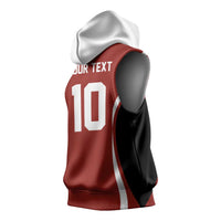 Custom Japan Volleyball Sleeveless Hoodie Sporty Style Red Color