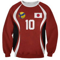 Custom Japan Volleyball Sweatshirt Sporty Style Red Color