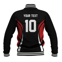 Custom Japan Volleyball Baseball Jacket Sporty Style Black Color