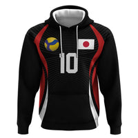 Custom Japan Volleyball Hoodie Sporty Style Black Color