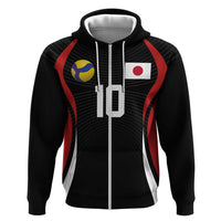 Custom Japan Volleyball Hoodie Sporty Style Black Color