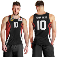 Custom Japan Volleyball Men Tank Top Sporty Style Black Color