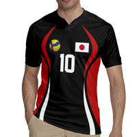 Custom Japan Volleyball Rugby Jersey Sporty Style Black Color