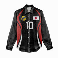 Custom Japan Volleyball Women Casual Shirt Sporty Style Black Color
