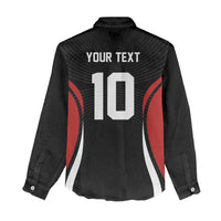 Custom Japan Volleyball Women Casual Shirt Sporty Style Black Color