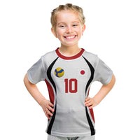 Custom Japan Volleyball Kid T Shirt Sporty Style White Color