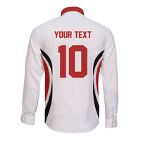 Custom Japan Volleyball Long Sleeve Button Shirt Sporty Style White Color
