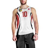Custom Japan Volleyball Men Tank Top Sporty Style White Color