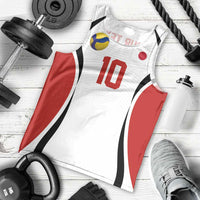 Custom Japan Volleyball Men Tank Top Sporty Style White Color
