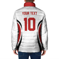 Custom Japan Volleyball Padded Jacket Sporty Style White Color