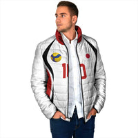 Custom Japan Volleyball Padded Jacket Sporty Style White Color