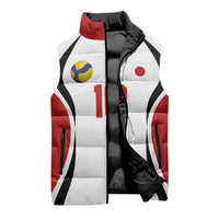 Custom Japan Volleyball Sleeveless Puffer Jacket Sporty Style White Color