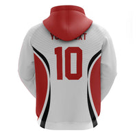 Custom Japan Volleyball Zip Hoodie Sporty Style White Color