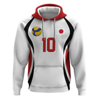 Custom Japan Volleyball Zip Hoodie Sporty Style White Color