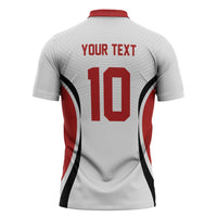 Custom Japan Volleyball Zipper Polo Shirt Sporty Style White Color