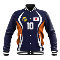Custom Japan Volleyball Baseball Jacket Sporty Style Navy Color