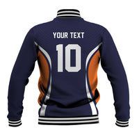 Custom Japan Volleyball Baseball Jacket Sporty Style Navy Color