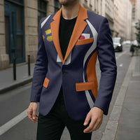 Custom Japan Volleyball Blazer Sporty Style Navy Color