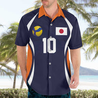 Custom Japan Volleyball Hawaiian Shirt Sporty Style Navy Color