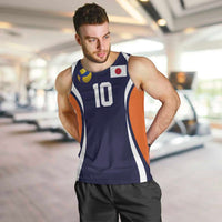 Custom Japan Volleyball Men Tank Top Sporty Style Navy Color