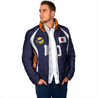 Custom Japan Volleyball Padded Jacket Sporty Style Navy Color