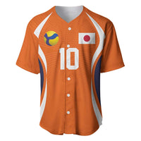 Custom Japan Volleyball Baseball Jersey Sporty Style Orange Color