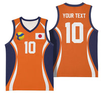 Custom Japan Volleyball Basketball Jersey Sporty Style Orange Color