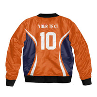 Custom Japan Volleyball Bomber Jacket Sporty Style Orange Color