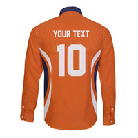 Custom Japan Volleyball Long Sleeve Button Shirt Sporty Style Orange Color