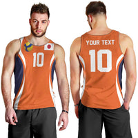 Custom Japan Volleyball Men Tank Top Sporty Style Orange Color