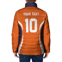 Custom Japan Volleyball Padded Jacket Sporty Style Orange Color