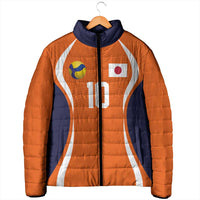 Custom Japan Volleyball Padded Jacket Sporty Style Orange Color