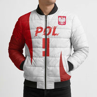 Custom Poland Volleyball Bomber Puffer Jacket Sporty Wings Style