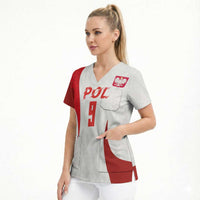 Custom Poland Volleyball Scrub Top Sporty Wings Style