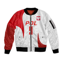 Custom Poland Volleyball Sleeve Zip Bomber Jacket Sporty Wings Style
