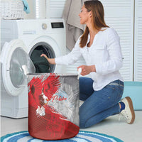 Poland Eagle and Winged Hussar Laundry Basket Grunge Sporty Style