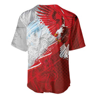 Poland Eagle and Winged Hussar Baseball Jersey Grunge Sporty Style