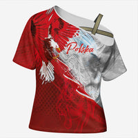 Poland Eagle and Winged Hussar Cross Shoulder Shirt Grunge Sporty Style