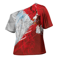 Poland Eagle and Winged Hussar Cross Shoulder Shirt Grunge Sporty Style