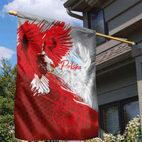 Poland Eagle and Winged Hussar Garden Flag Grunge Sporty Style