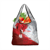 Poland Eagle and Winged Hussar Grocery Bag Grunge Sporty Style
